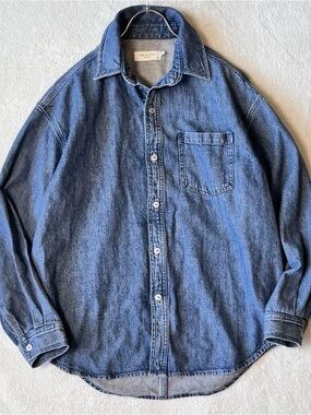 Rag & Bone Indigo Blue Cotton Linen Denim Button-Up Shirt XS